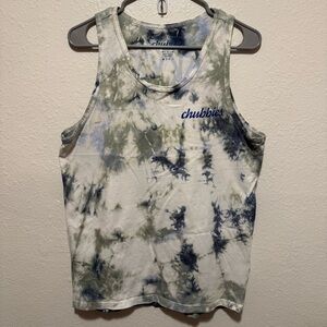 Chubbies Sky’s Out Thighs Out Tie Dye Tank Top Size Medium